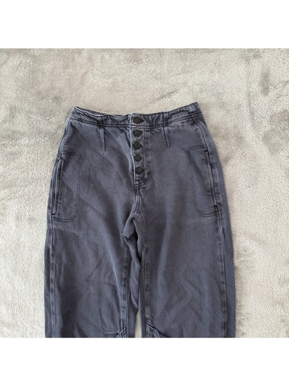 We The Free People Osaka Mid Rise Barrel Leg Pants 24 00 Gray Trousers - Picture 2 of 9